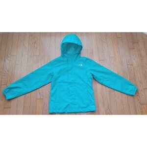 The North Face Jacket Kid Medium 10/12 Teal Full Zip Youth Dry Vent Windbreaker